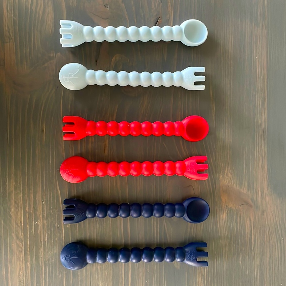 Ryan & Rose Cutie Tensils Silicone Baby Spoon and Fork 6 Total